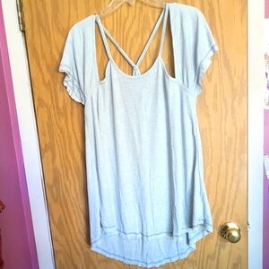 Chic Light Blue Women's Blouse